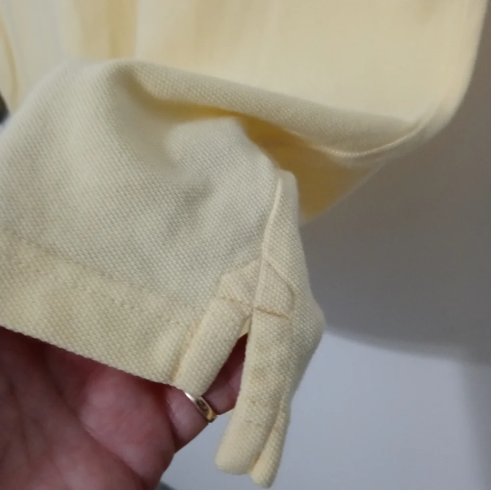J. CREW MEN'S PASTEL Butter YELLOW 100% COTTON SHORT SLEEVE POLO XL